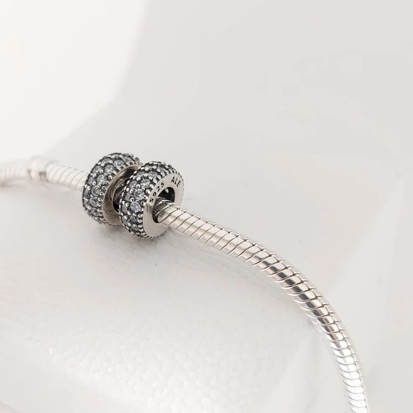 2 PANDORA Spacers Sparkling Clear Cubic Zirconia 925 Ale Silver with gift box - Picture 2 of 6